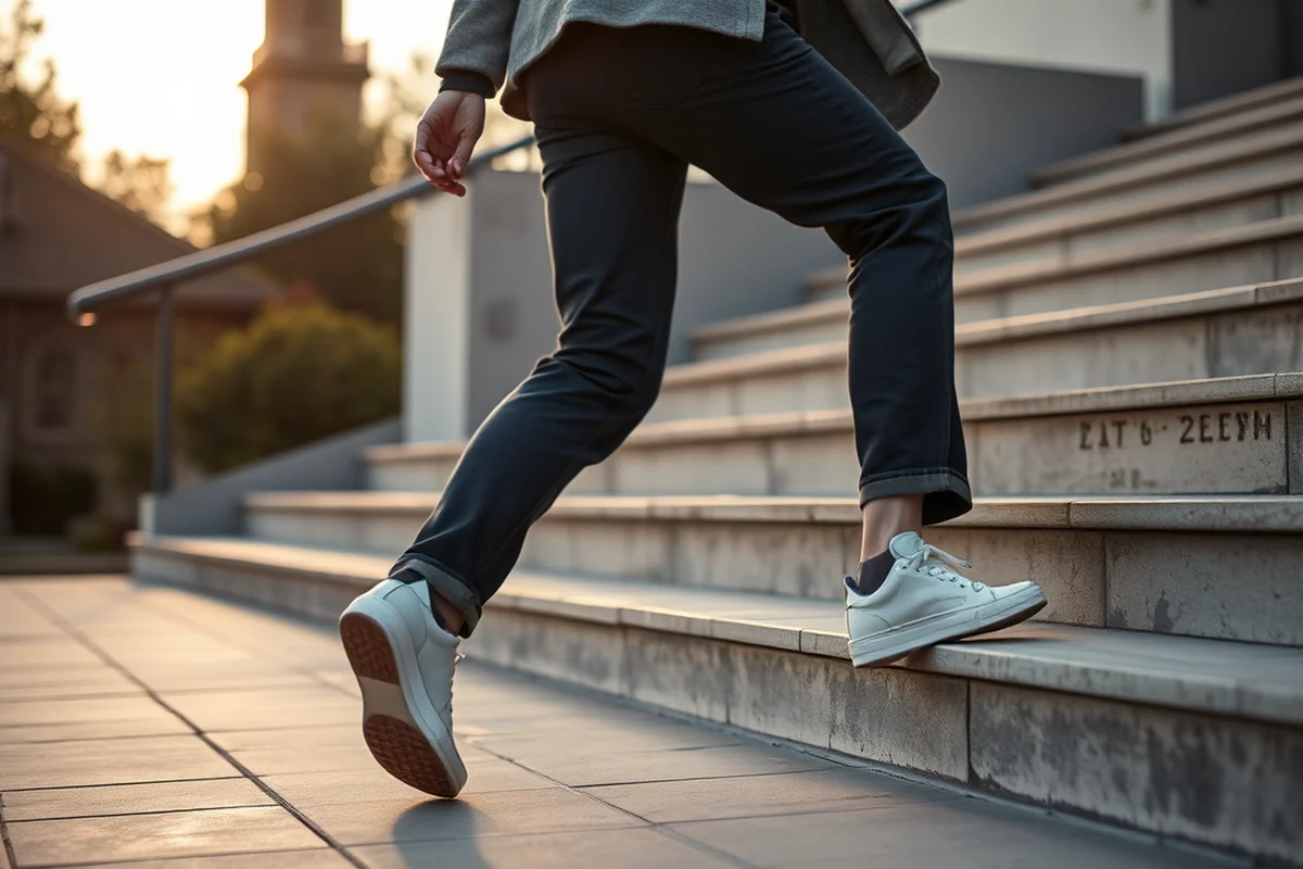 knee-friendly stair climbing — Knee-Friendly Stair Climbing (step by step)
